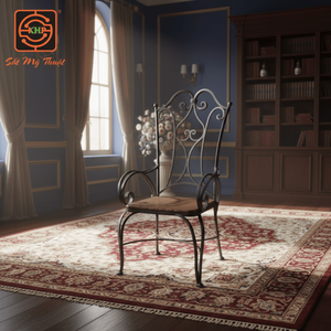 Ensemble table et chaises de jardin en fer forgé, design classique, pour décoration intérieure, mobilier de jardin, design personnalisé - Product Image 1