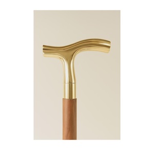 Bastón Elegante de Latón con Mango Decorativo Antiguo, Eje de Madera Premium, Bastón de Lujo, Colección de Regalo - Product Image 1