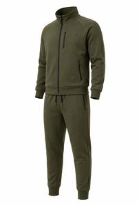 Men Solid Color Tracksuit Full Sleeve Stand Collar Casual Zipper Front Breathable <b>Polyester</b> Autumn Wear Regular Fit <b>Jogger</b> Set - Product Image 3
