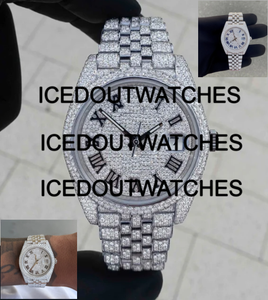 Montres Iced Out de Luxe de Qualité Supérieure, Montre Hip Hop Entièrement Sertie de Diamants pour Hommes, Montre à Quartz Classique avec Cadran à Chiffres Arabes pour Hommes - Product Image 4