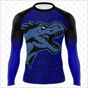 Custom Printed Compression Shirt Long Sleeve Surf Sports rash guards Custom Logo Polyester Sublimation Rash Guard for Men's - Product Image 4