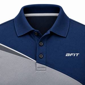 เสื้อยืดแขนสั้นผู้ชาย BFIT ลายพิมพ์บล็อกสี ผ้าถัก ระบายอากาศ แห้งเร็ว ดีไซน์ลำลอง พิมพ์โลโก้ด้านหน้าด้วยเทคนิค Heat-Transfer - Product Image 2