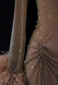 SHENGFU lüks pullu elbiseler kadınlar için Slim Fit gece elbisesi parti gece ve özel etkinlikler için Rhinestone elbiseler - Product Image 2