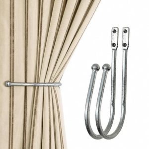 Classic U-Shape Metal <b>Curtain</b> Holdbacks Smooth Surface <b>Wall</b> Hooks for Drapes - Product Image 1