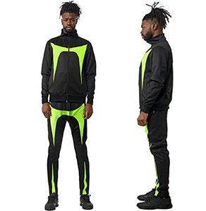 Venom-Ropa deportiva para hombre, rompevientos verde, conjunto de 2 piezas con cremallera y cuello frontal completo, chándal con cremallera - Product Image 3