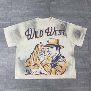 T-shirt homme 100% coton, grandes tailles, style vintage hip hop, design de haute qualité, col rond, vente en gros, respirant, effet délavé. - Product Image 5