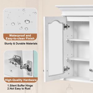 Armadietto da Bagno a Parete da 40 Pollici con Specchio, Ripiani e Vetrina per Organizzazione del Bagno - Product Image 5