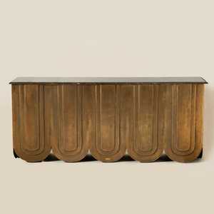 Mesa Consola Moderna de Mediados de Siglo, Base de Madera Sólida, Mueble de Entrada Hecho a Mano - Product Image 2