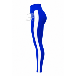 ชุดออกกำลังกายสีน้ำเงินสำหรับผู้หญิง Zeta Phi Beta พร้อมเสื้อแจ็คเก็ตซิปเต็มตัวสีขาวตัดขอบข้าง และกางเกงเลกกิ้งเอวสูง ชุดออกกำลังกาย - Product Image 5
