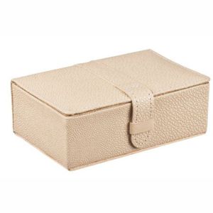 Premium Pebbled Vegan Leather <b>Storage</b> Box Minimalist Small Ring Earring Case Gift Packaging Box for Women Leather Box - Product Image 1