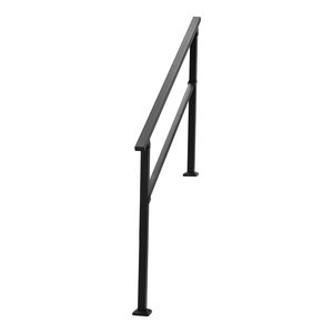 Kit Corrimano per Scale Esterne a 4-5 Gradini, in Acciaio al Carbonio Nero, con Barra Orizzontale a Tubo Quadrato, Dispositivi di Assistenza - Product Image 6