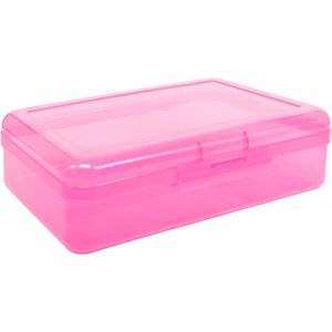 <b>Large</b> Capacity Clear Plastic Pencil Box Stackable Design Supply <b>Boxes</b> for School Classroom 1 Pack - Product Image 1