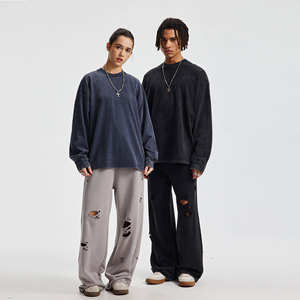 Pantalon décontracté pour homme, nouvelle collection printemps-automne, style sport et loisirs, motif fleur de neige, taille élastique, coupe droite, style hip-hop - Product Image 5