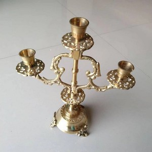 Candelabro de Latón de Tres Brazos, Portavelas Hecho a Mano, Ecológico, Resistente al Calor, Duradero, Decoración Metálica para el Hogar - Product Image 5