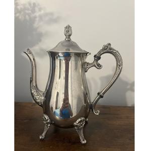Royal Silver Finished Metal Coffee Pots Custom Made Handcrafted Vintage for Luxurious <b>Tea</b> <b>Service</b> for <b>Tea</b> Parties and Home Decor - Product Image 2