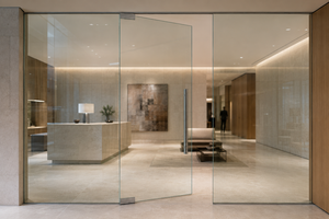 Porte de douche pivotante sans cadre en verre trempé, étanche, design moderne, surface finie, usage commercial, hôtels, appartements, salle de bain - Product Image 3