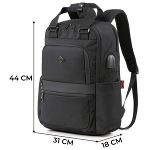 Minimalist Nylon Laptop <b>Backpack</b> With Water Resistance 20-39L Capacity Unisex Shoulder Straps Zipper Closure Handle - Product Image 2