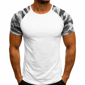 Bulk Slim Fit Cotton T Shirt <b>Men</b> Gym Workout Athletic Tee Crew Neck <b>Stretch</b> Fabric Wholesale Supplier - Product Image 5
