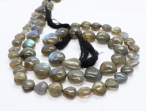 Perles en labradorite naturelle AAA, forme cœur lisse, 8-9 mm, perles de pierre précieuse en labradorite en forme de cœur, 13 pouces, perles de labradorite chatoyantes - Product Image 6
