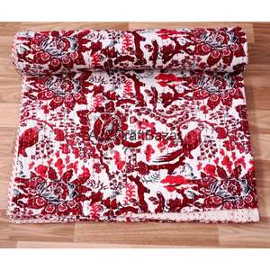 Colcha de Algodón Kantha 100% Orgánica Vintage, Hecha a Mano en India, Suave y Cómoda, 100% Orgánica, Moderna y Usable - Product Image 3