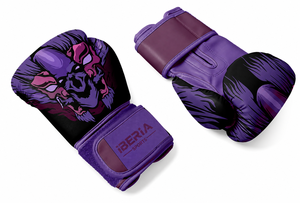 Gants de boxe IBERIA Premium Purple, imprimé loup, gants d'entraînement en cuir PU, logo personnalisé, équipement sportif en gros OEM - Product Image 4