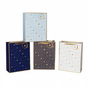 Borsa Regalo ILAN con Stampa a Caldo in Oro, Misura L, Decorazione per Feste - Product Image 1