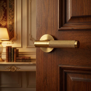 Modern Brass Lever Door <b>Handle</b> Set Knurled Grip Design Interior Door Hardware Matte Black Gold Bronze Finish Premium <b>Handles</b> - Product Image 2