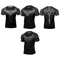 T-shirt de sport pour homme à manches courtes, imprimé en 3D, haute élasticité, compression, pour la salle de sport, la course à pied et l'entraînement