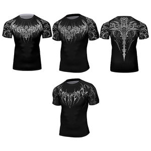เสื้อยืดพิมพ์ลาย 3 มิติ สำหรับผู้ชาย เสื้อยืดกีฬาแขนสั้นแบบยืดหยุ่นสูง เสื้อยืดรัดรูปสำหรับออกกำลังกาย วิ่ง และฝึกซ้อม - Product Image 4