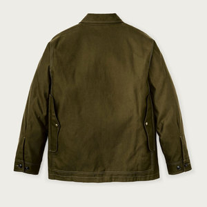 Chemise-veste en toile vert olive pour homme avec fermeture boutonnée et poches poitrine, style workwear, coupe classique, pour l'automne - Product Image 2