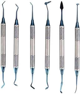 DENTRIC IMPLANTS Kit de Instrumentos Dentales Ergonómicos Manuales de Acero Inoxidable para Rellenos de Composite, Certificado CE Clase I, 5 Posiciones de Mandíbula - Product Image 2