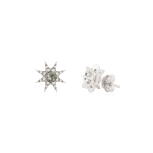 Elegant Natural Green Sapphire Starburst 925 Sterling <b>Silver</b> <b>Stud</b> Earrings For Women Party Wear Accessories - Product Image 5