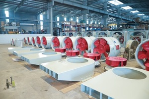Support OEM 250 ° C-300 ° Ventilateur centrifuge à flux mixte JET PL-C-85-4 blanc avec acier CT3 pour l'extraction des fumées dans les sous-sols - Product Image 6