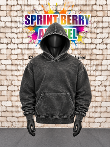Sudadera con Capucha Extra Grande para Hombre, 100% Algodón, Lavado Ácido, Secado Rápido, Proveedor de Ropa Urbana de Marca Privada Personalizada, Fábrica de Ropa - Product Image 1