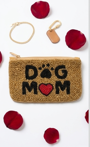 Beaded Dog Mom Coin Purse With Heart And Paw Print Zipper Closure <b>Mini</b> Women's Handmade Beaded Wallet - Product Image 4