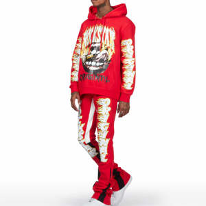 Ensembles de survêtements de jogging personnalisés imprimés sur toute la surface, vente en gros, marque privée, pour fitness, entraînement, vêtements de rue et athlétisme - Product Image 2