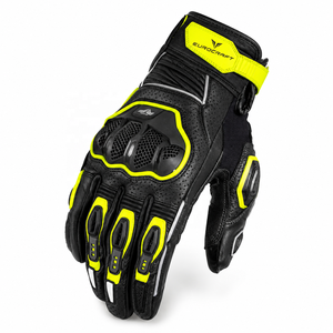 Gants de moto en cuir de vachette à doigts complets, protection rigide des articulations, paume antidérapante, imperméables, pour la course et le cyclisme estival rapide - Product Image 3