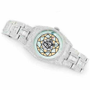 Reloj de Moissanita Iced para Hombre con Brazalete Completo de Baguettes, Caja de Moissanita VVS, Reloj de Pulsera de Lujo con Movimiento de Cuarzo y Acero Inoxidable, Diseño Sencillo - Product Image 1