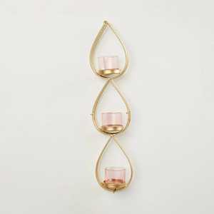 Modern Gold Geometric Wire Candle Holder 3D Metal Tealight <b>Lantern</b> with Glass Cylinder for Home Tabletop Skies Trader 2026 NEW - Product Image 6
