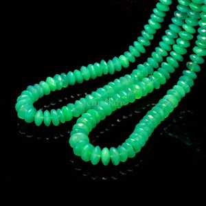 ลูกปัด chrysoprase แบบตัดสไตล์เยอรมันขนาด7-8มม. ลูกปัดหินคริสโซเพรสแบบเหลี่ยมเพชรพลอยแท้ลูกปัดคริโซเพรสขนาดใหญ่ - Product Image 2
