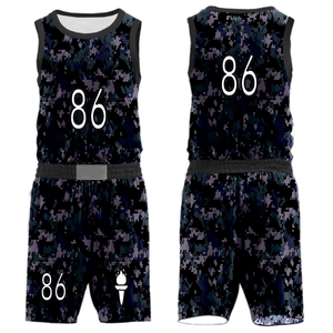 ชุดบาสเก็ตบอลแฟชั่นโพลีเอสเตอร์ 100% พิมพ์ลายได้ตามต้องการ ราคาประหยัด ระบายอากาศได้ดี เหมาะสำหรับการฝึกซ้อม - Product Image 1