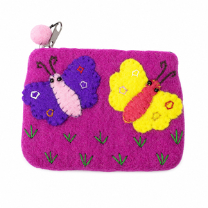 Monedero de Fieltro de Lana con Diseño de Mariposa y Cierre de Cremallera para Niñas |   Monedero Hecho a Mano para Uso Diario - Product Image 1