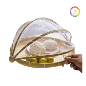ฝาครอบอาหารไม้ไผ่ทนทานพร้อมตาข่ายละเอียดสำหรับผลไม้และอาหาร - Product Image 6