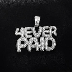 Luxury "4Ever Paid " Pendant Moissanite Diamond Rapper Necklace Gold Plated Jewelry Gift - Product Image 1