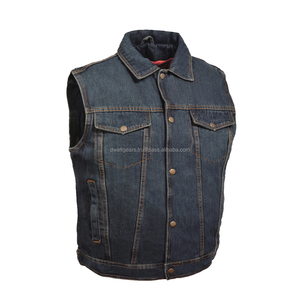 <b>Denim</b> <b>Vest</b> Wholesale Winter Fashion Classic <b>Men's</b> Formal Casual Breathable Button Closure Slim Fit Outerwear - Product Image 1