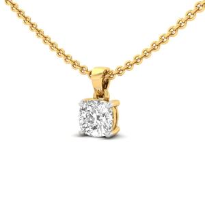 Pendentif solitaire en diamant CVD de laboratoire taille coussin, éclat céleste, plaqué or 10K, certifié GIA, bijoux ethniques, cadeau pour femme - Product Image 1