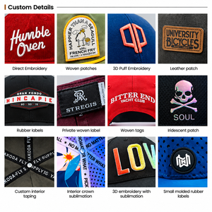Casquette de baseball personnalisée à 6 panneaux, logo brodé 3D, visière contrastante, casquette snapback à cordon, vente en gros, fabricant vietnamien, usine OEM ODM - Product Image 6