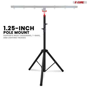 Système de treillis d'éclairage de scène 5 poteaux non standard pour DJ, modèle LS 144 6 BLK, réglable en hauteur, support en T robuste - Product Image 5