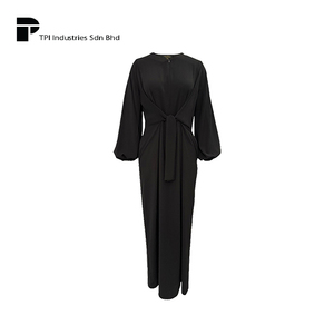 Colección de Diseños Exclusivos, Vestido Maxi Negro para Mujer, Moda Musulmana Modesta, Vestido de Manga Larga, Ropa de Oficina Diaria para Chicas, Elegante - Product Image 1
