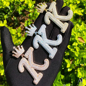 Colgante de Letra Personalizado de Plata 925 con Moissanita, Amuleto Inicial de Corona, Joyería Hip Hop para Hombres, Mujeres y Unisex, Ideal para Fiestas - Product Image 3